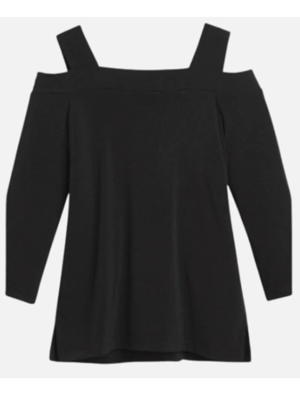 Chico's Black Cold Shoulder Long Sleeve Top Size 3 (16)